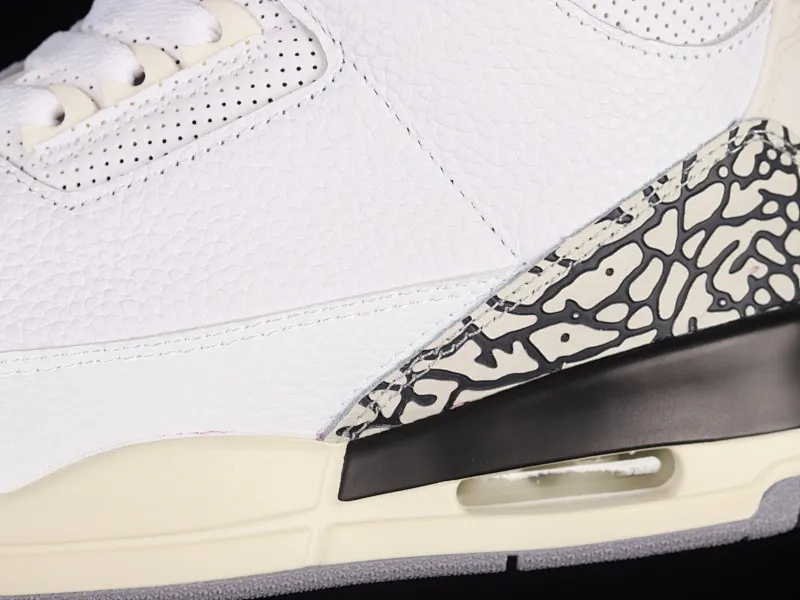 All categories Air Jordan Jordan series basketball shoes Air Jordan 3 cost-effective version Air Jordan 3 "White Cement Reimagined" AJ3 Joe 3 new white cement top layer replica basketball shoes DN3707-100
